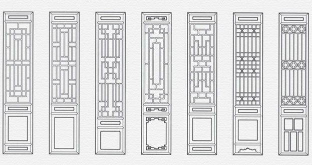 福清常用中式仿古花窗图案隔断设计图